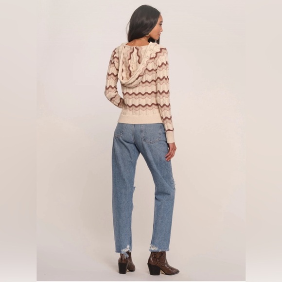 Heartloom Hooded Knit Striped Fall Sweater Size S - Picture 2 of 6